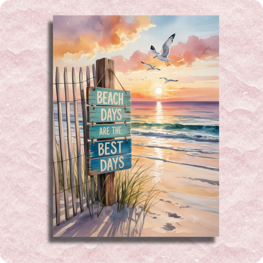 Beach Days Remain Canvas - Paint by numbers