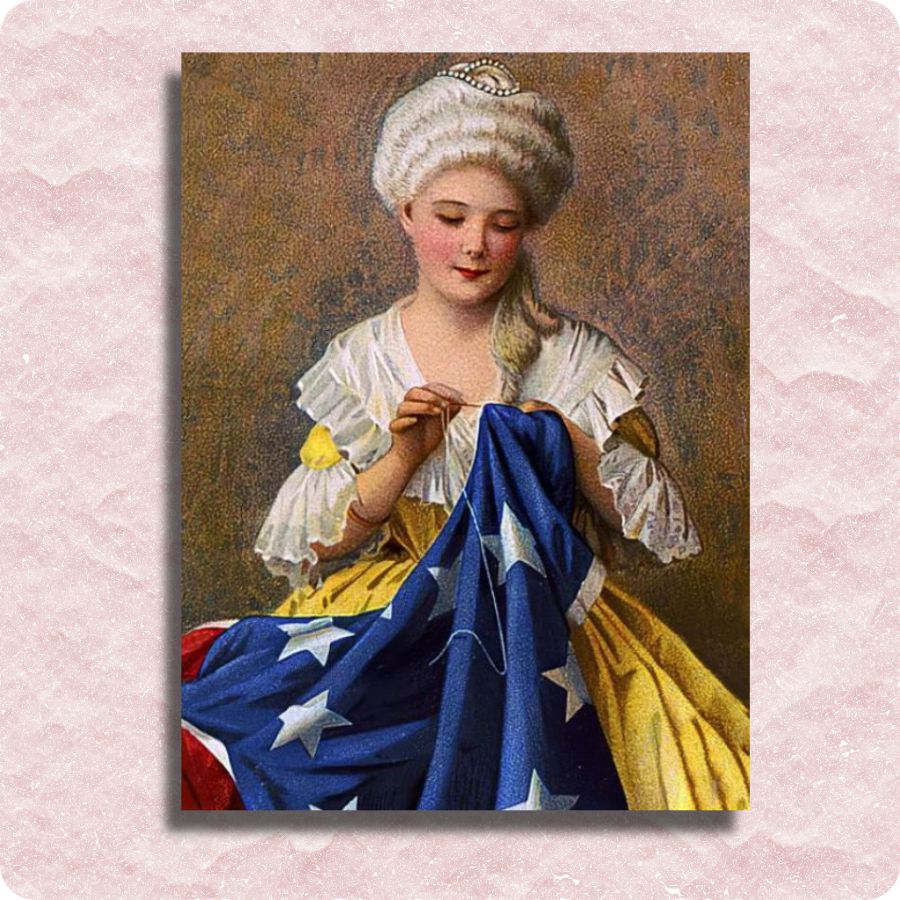 Betsy Ross Sewing National Flag Canvas - Paint by numbers