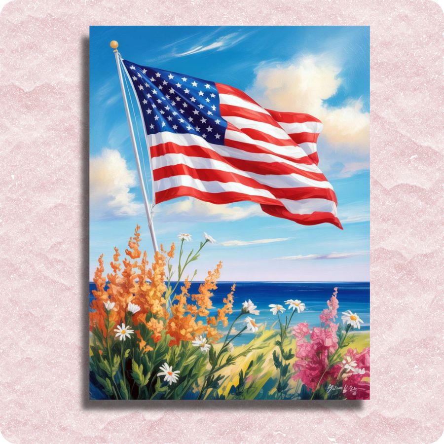 Flag by the Coast Canvas - Paint by numbers