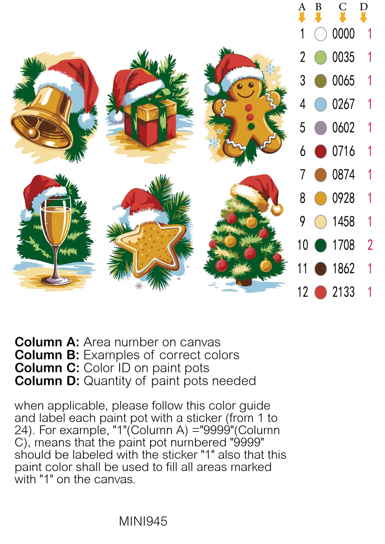 Mini Christmas Magic Layout 6 Pack Paint by Numbers