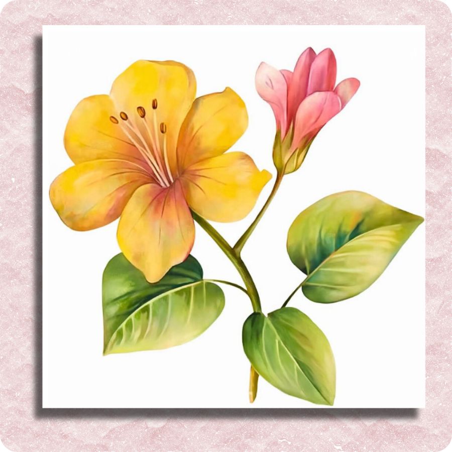 Mini Golden Hibiscus Canvas - Paint by numbers