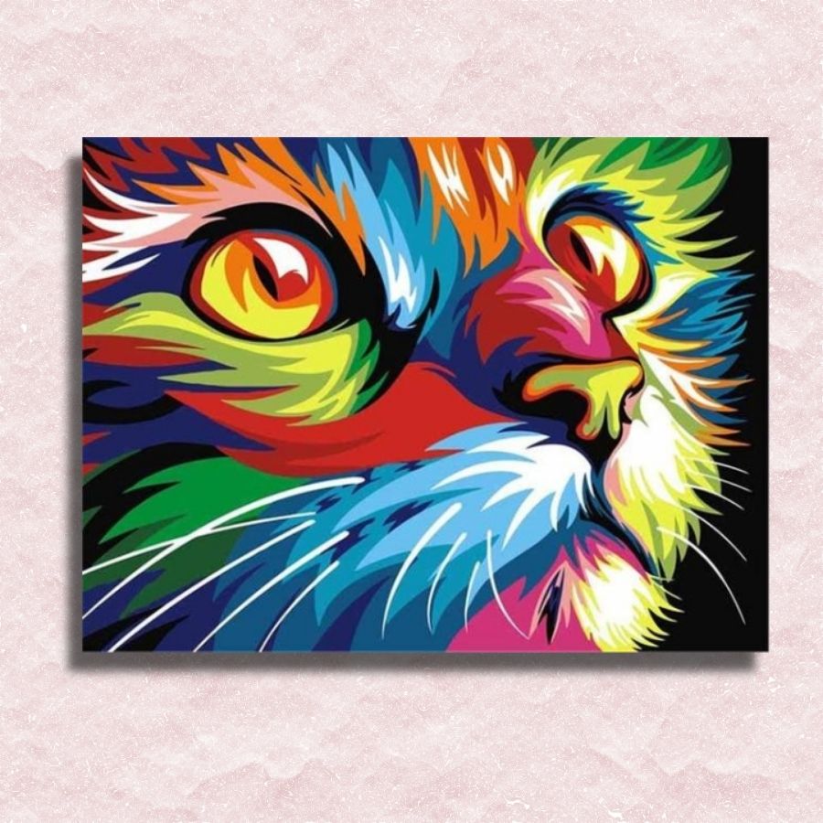 Neon Cat Canvas - Paint by numbers Kit