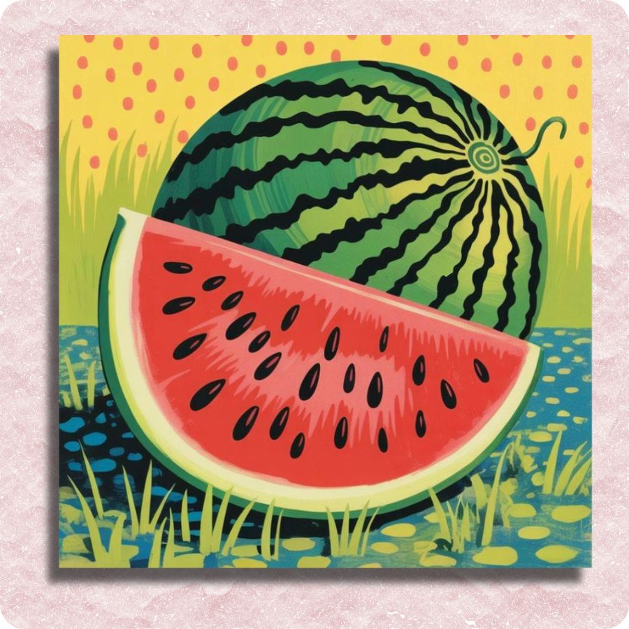 Summer Watermelon Slice Canvas - Paint by numbers