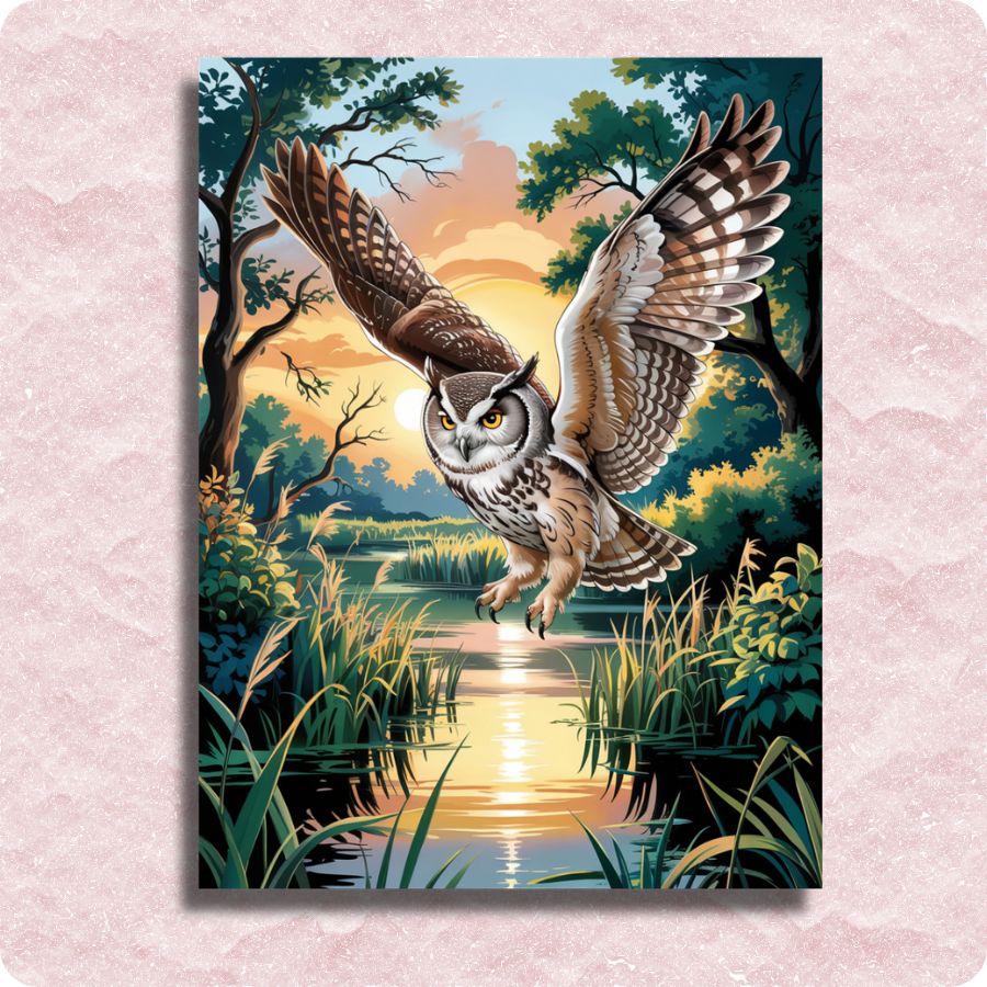 Sunset Owl Watch Canvas - Paint by numbers