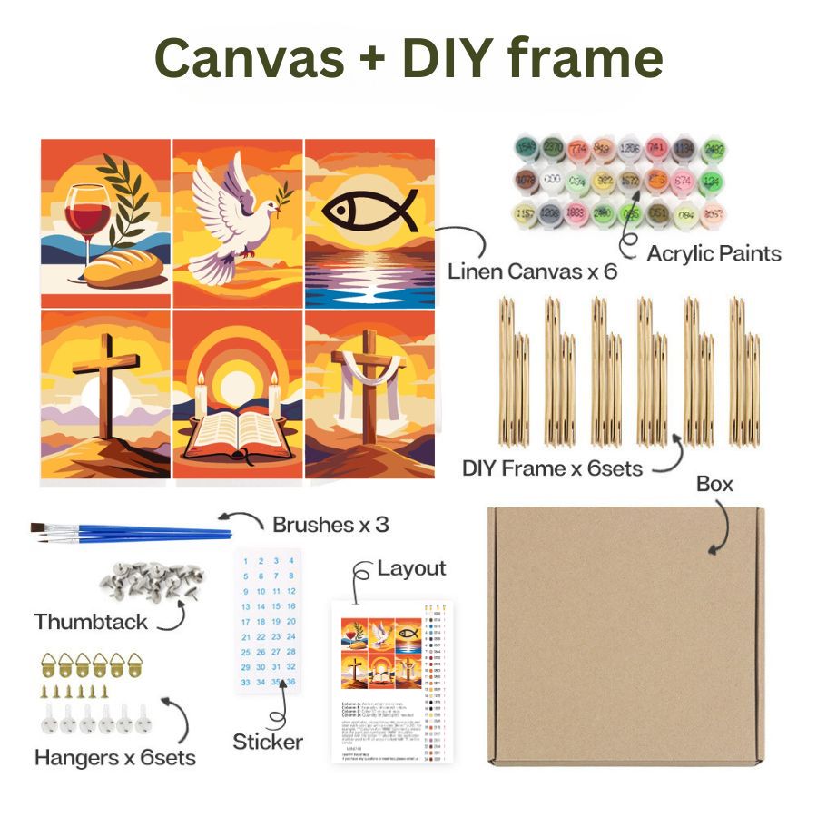 Faith Beyond Words 6 Pack DIY frame - Paint by Numbers