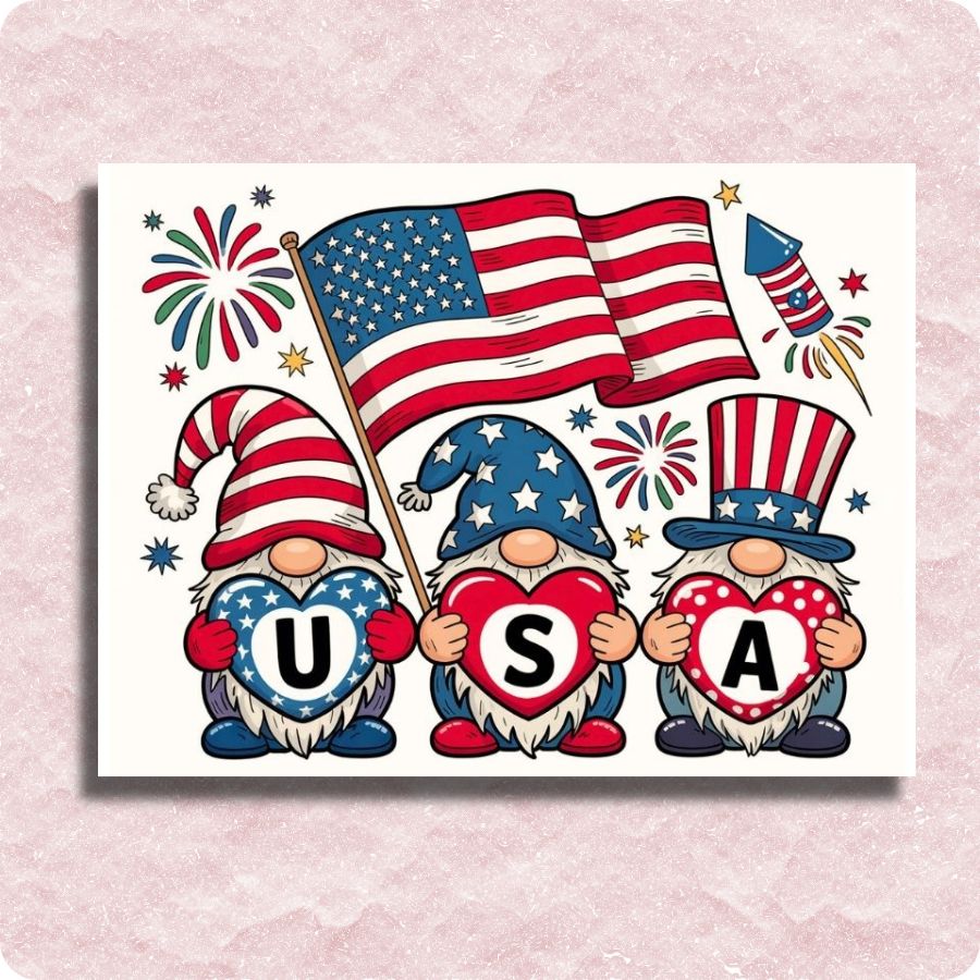 USA Gnomes canvas- Paint by numbers