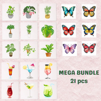 Mega Bundle 21 pcs Paint by Numbers Set for Beginners