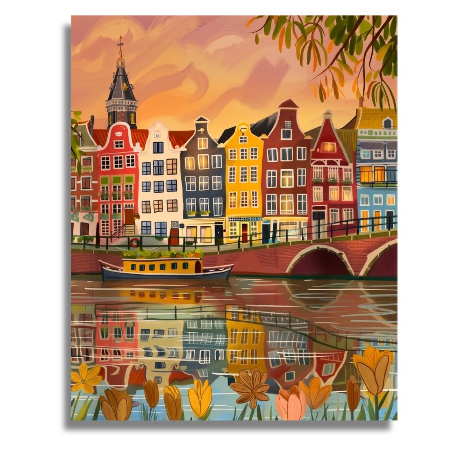 Colorful Amsterdam Reflections - Paint by numbers