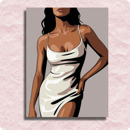 In Her Little White Dress Canvas - Paint by numbers