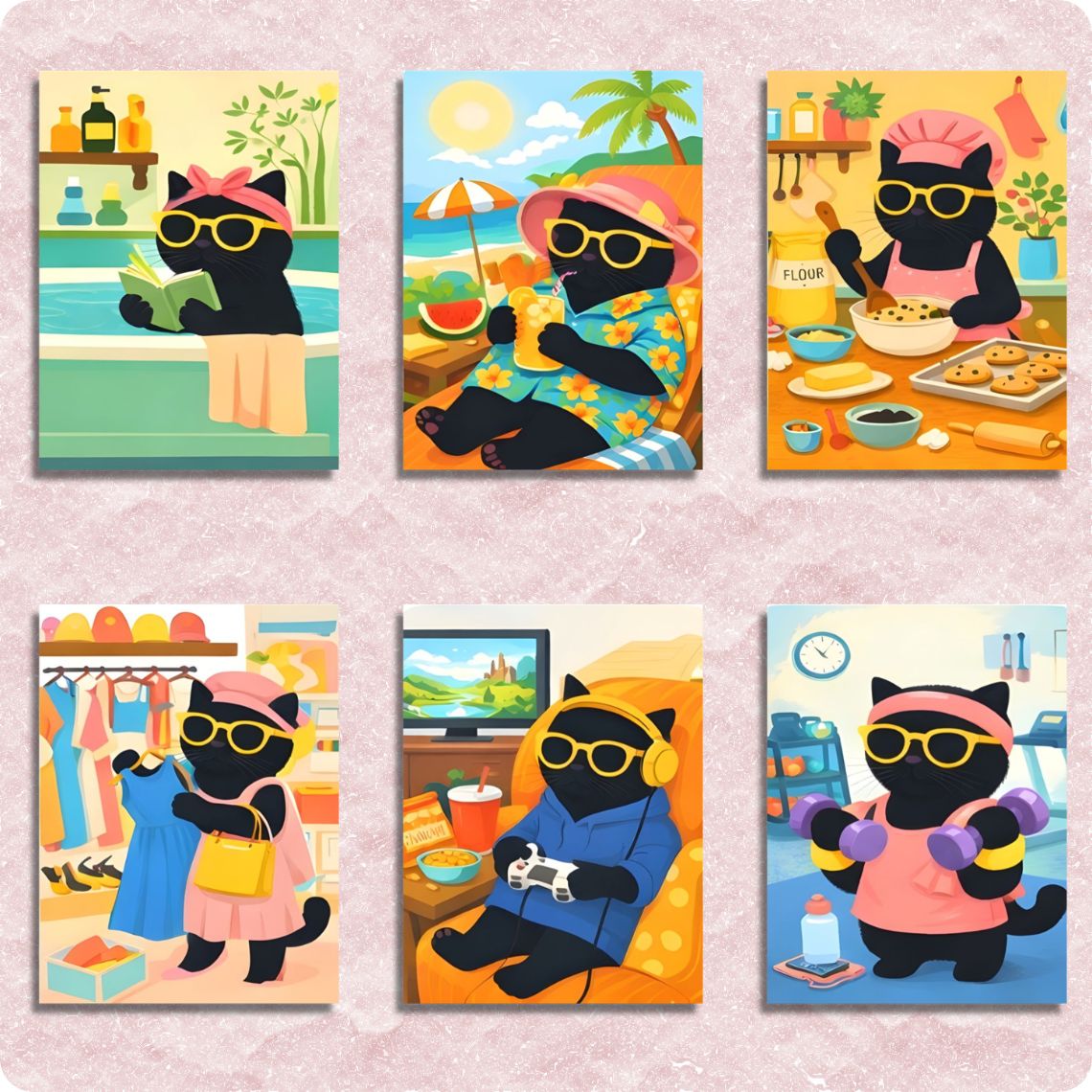 Mini Cats Day Off 6 Pack Paint by Numbers