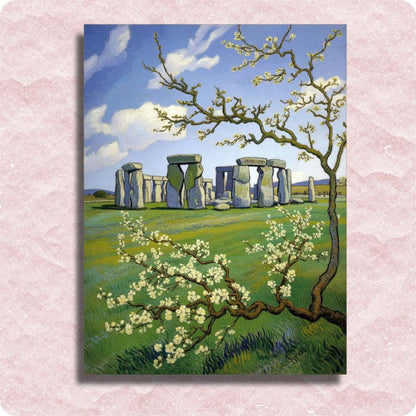 Stonehenge in Bloom Canvas - Paint by numbers