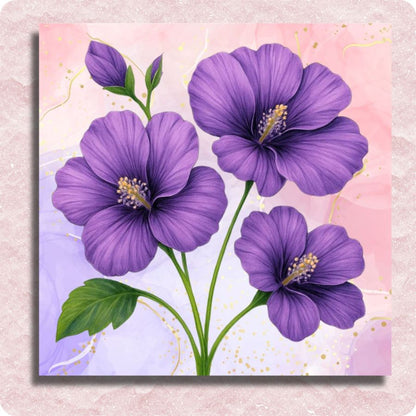 Violet Hibiscus Bloom Canvas - Paint by numbers
