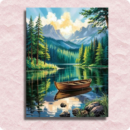 Boat in Wilderness Canvas - Paint by numbers