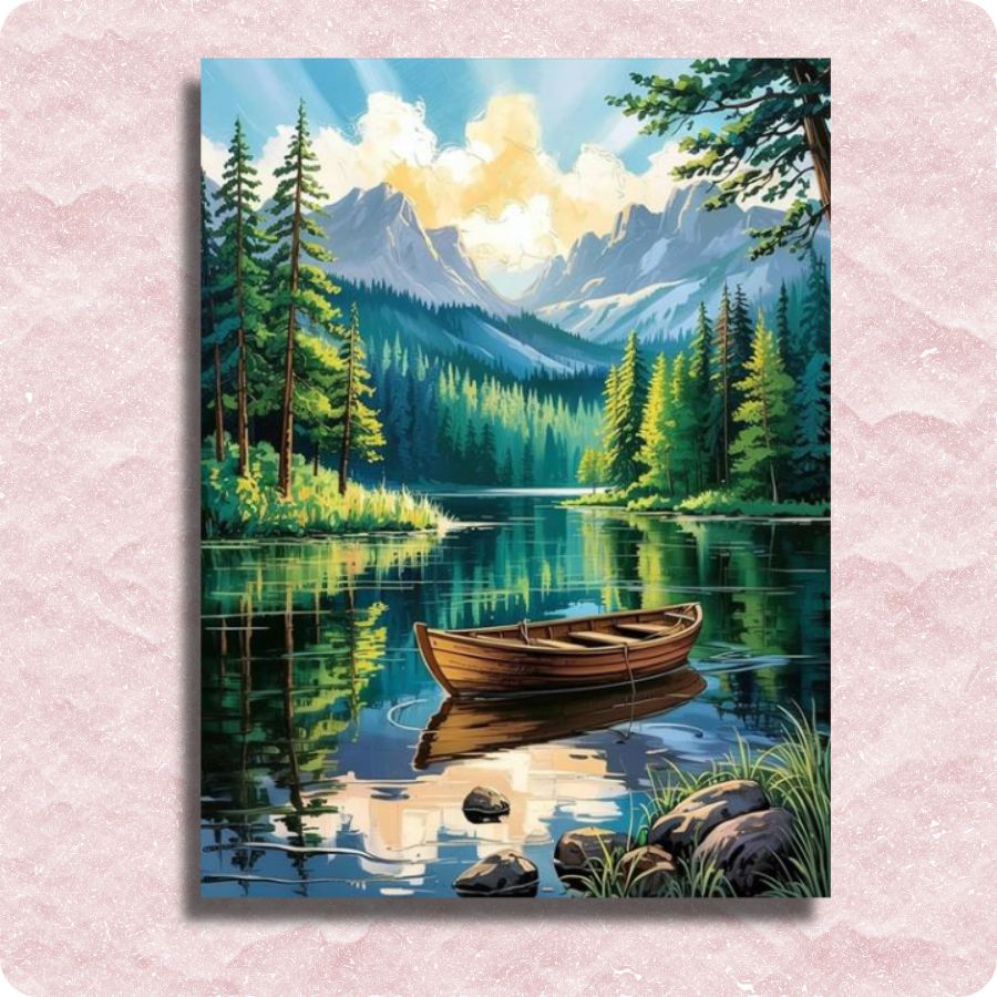 Boat in Wilderness Canvas - Paint by numbers