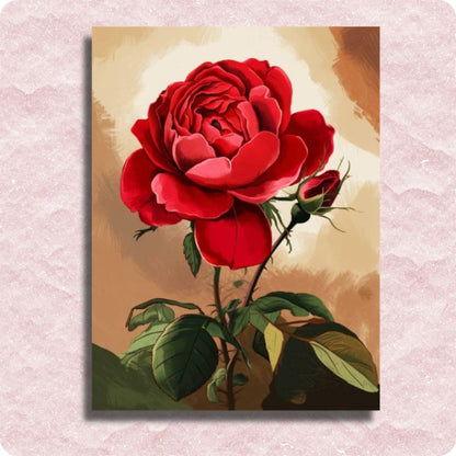 Charming Red Rose Canvas - Paint by numbers