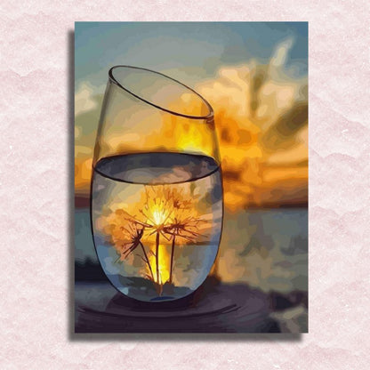 Dandelions in Glass Canvas - Paint by numbers