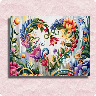 Flower Heart Canvas - Paint by numbers