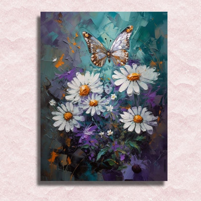 Meadow Daisies and Butterfly Canvas - Paint by numbers