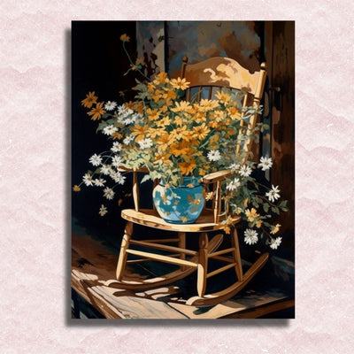 Meadow Flowers on Chair Canvas - Paint by numbers