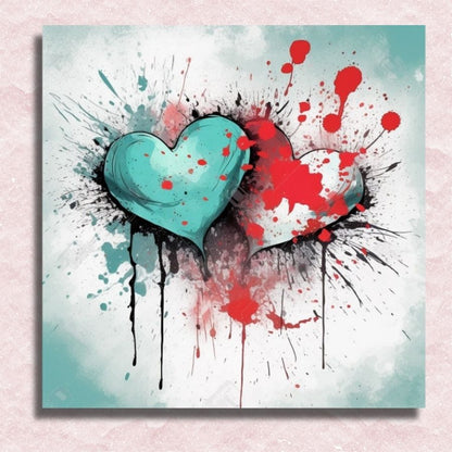 Mini Hearts Canvas - Paint by numbers
