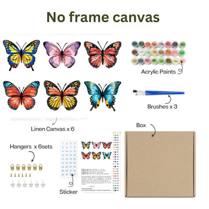 Heavenly Butterflies no frame – Paint by Numbers Kit 6 pack